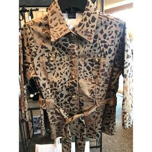 Carole Little Petite leopard jacket NWOT